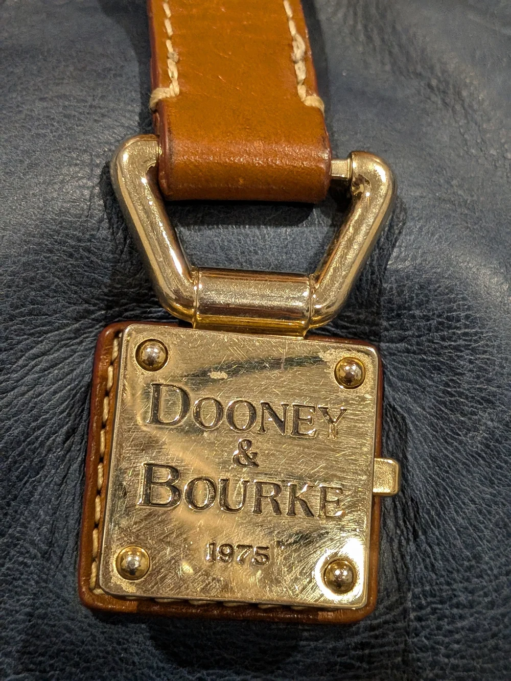 Dooney & Bourke Blue and Brown Leather Hobo Bag
